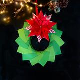 Christmas wreath and snowflakes 