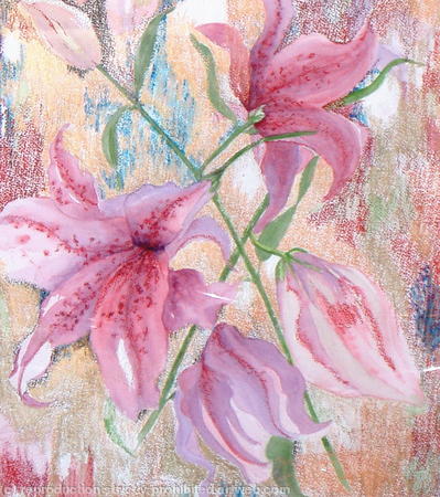 Star Lilies Abstract - Sold