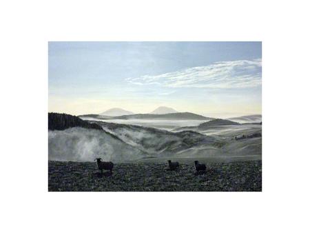 Above Morning Mist, Lauder Common A4 print