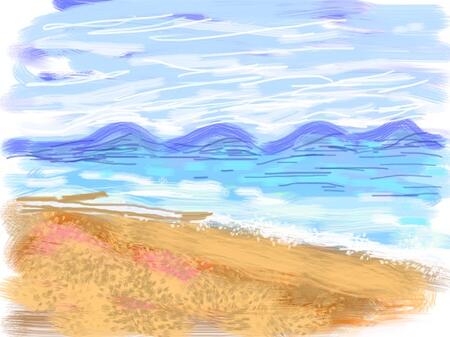 Beach seen with distortion of macular degeneration