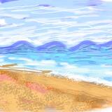 Beach seen with distortion of macular degeneration