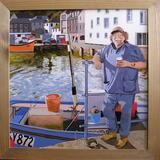 Mevagissey harbour with fisherman