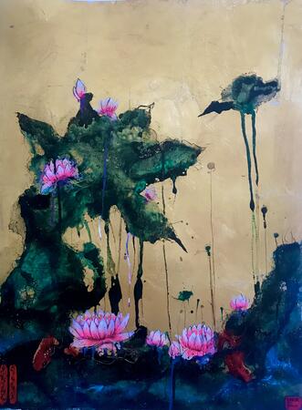 Heaven above earth below lotus flower and lily 