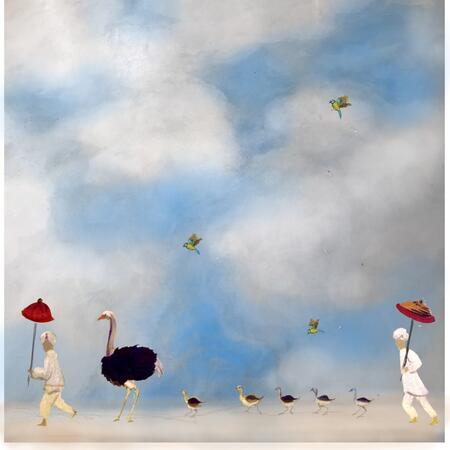 Sky parade with birds 