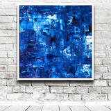Original abstract oil painting Unfinished (Blue) III 