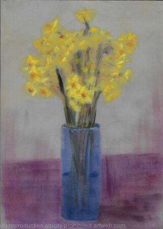 Narcissi in Blue Vase