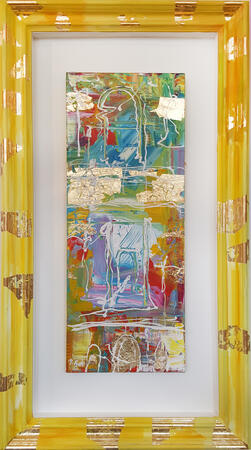 Temple is Golden - Original Painting with hand embellished frame