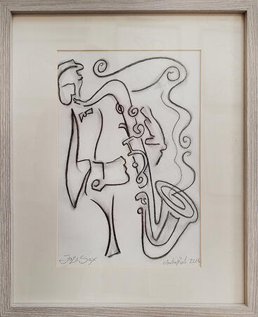 Jazz Sax Charcoal - Original