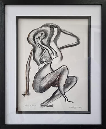 Asian Woman - Original Charcoal