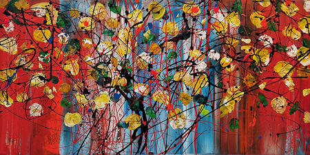 Oriental Blossom Tree Red - Original Painting