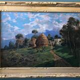 Giannaccino, Ilio;  Vesuvio Village Haystacks, 28 x 39 ins.  c.1929