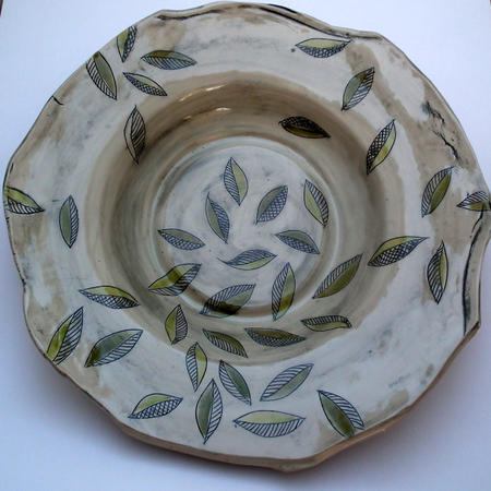 Swirling Leaves Wonky Bowl