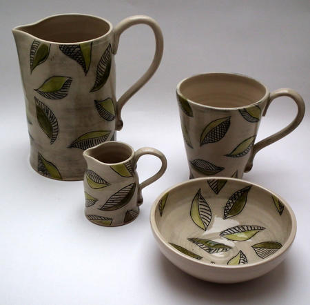 Swirling Leaves Jugs etc
