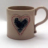 Cockerel mug turquoise green