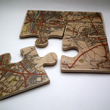 Pot stand/coasters with Kingston map 