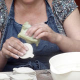Making Christmas decorations on the hottest day of the year.