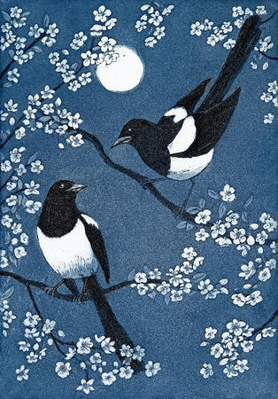 Moonlit Magpies