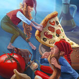 An illustration for the book 'Fed Up Gnomes.'