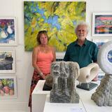 With Sally Fisher, painter, at our recent Woodstock exhibition