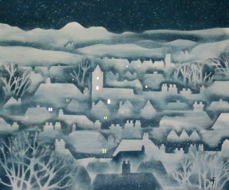 Snow covered village