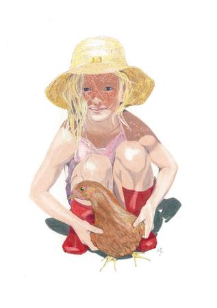 Child with Chicken