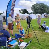 Leading a drawing workshop at Folk East 2023