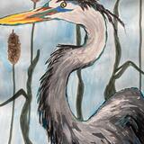 Heron in Blue Waters