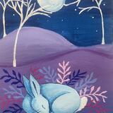 Sleeping Hare on Canvas
