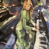 Original painting of Tori Amos Green dress 2