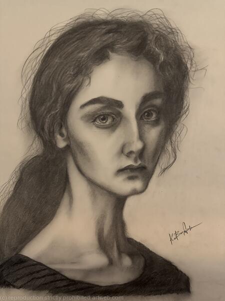 Young woman in mourning