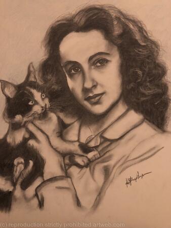 Liz Taylor and a cat