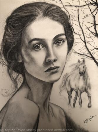 Girl dreaming of a horse