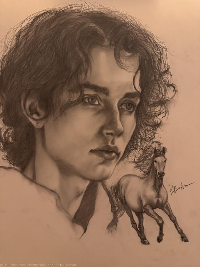 Young man and his horse