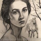 Girl dreaming of a horse