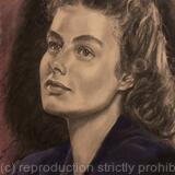 Ingrid Bergman in blue dress