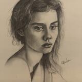 Young girl with wavy hair