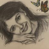 Juliette Binoche and butterflies