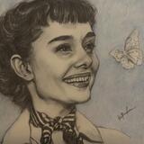 Audrey Hepburn and white butterfly