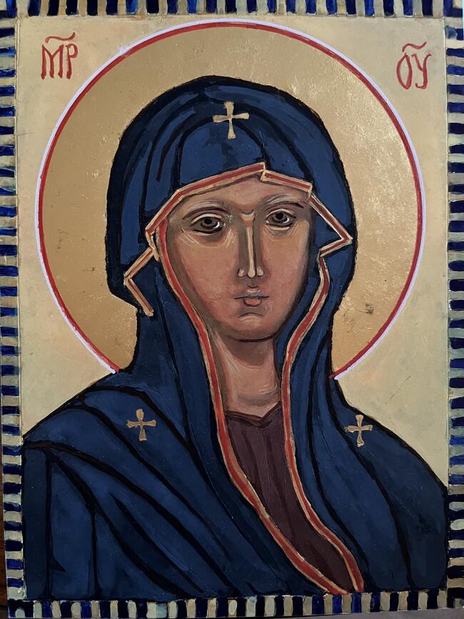 Salus Populi Romani, Egg Tempera and Gold leaf on clay board, Greece May 2025