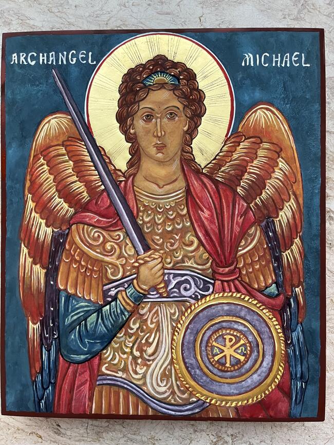 Archangel Michael, Egg Tempera Gold Leaf on 1