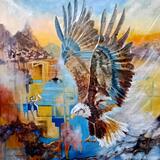 Eagle's Flight Over Dreamlike Horizons