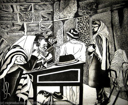 Hassidim At Prayer, The Western Wall, Jerusalem