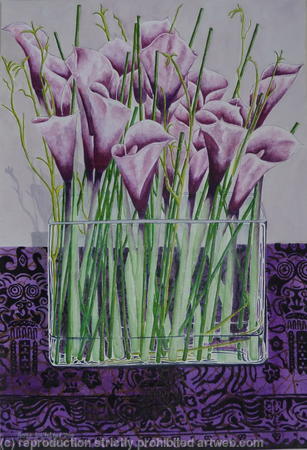 Calla Lilies with Batik