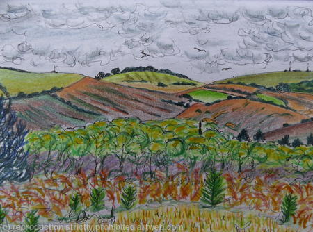 View of the Purbeck from Studland in Autumn