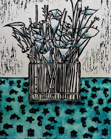 Calla Lilies with Batik