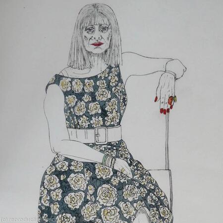 Woman in a Floral Dress