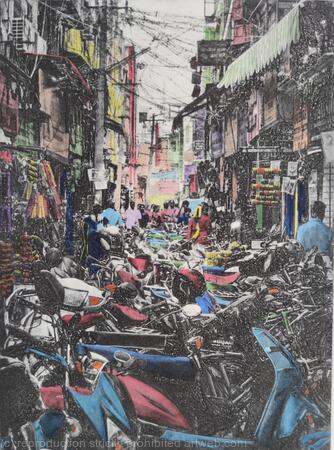 Crowded Street in Madurai 