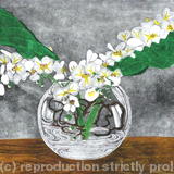 Orchids in a Globe Vase