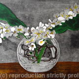 Orchids in a Globe Vase