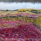 Heather Covered Dunes at Studland looking towards The Purbecks
